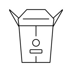 takeaway food box line icon vector illustration - obrazy, fototapety, plakaty