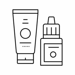 serum and cream beauty cosmetics line icon vector illustration