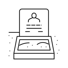 grave halloween line icon vector illustration