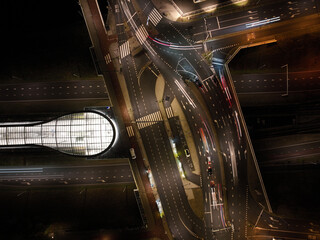 Amsterdam at night, dutch infrastructure road intersection, train, road,track, metro and...