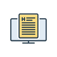 Color illustration icon for heading