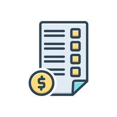 Color illustration icon for listprice