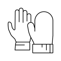 gloves dry skin line icon vector illustration