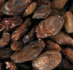 raisin grains, close-up. nuts. background. 