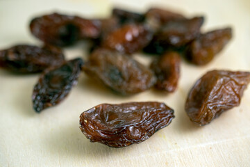 raisins on a white background