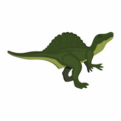 Dinosaurs spinosaurus isolated on a white background. illustration for printing on packaging paper, fabric, postcard, clothing. Cute children's background. velociraptor. spinosaurus