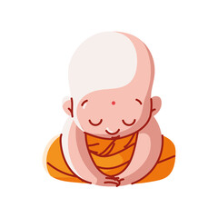 cartoon tibetan monk