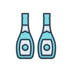 Color illustration icon for wines
