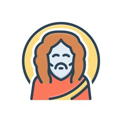 Color illustration icon for baptist