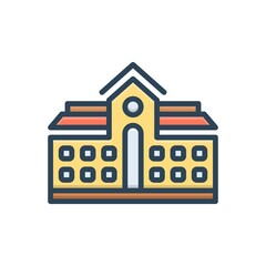 Color illustration icon for campus