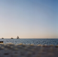 sailboat at sunset