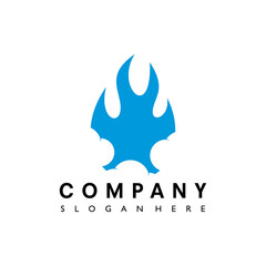 Fire Cloud Icon Logo Design Template Illustration Vector