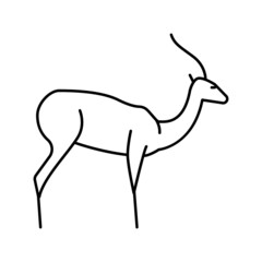 antelope wild animal line icon vector illustration
