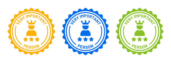 Very important person icon in graphic design. VIP badge vector illustration.