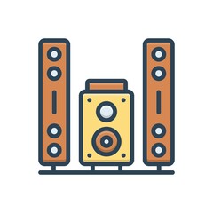 Color illustration icon for speakers