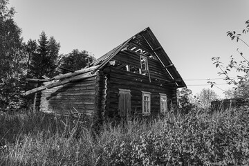 old abandoned houses in the village