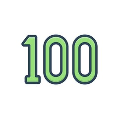 Color illustration icon for hundres