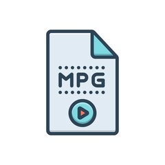 Color illustration icon for mpg
