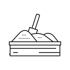sandbox kindergarten line icon vector illustration
