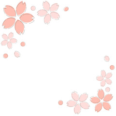 Cute and simple spring fluffy cherry blossom frame