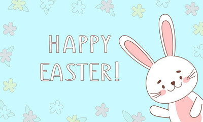 Obraz na płótnie Canvas Easter greeting card with Easter bunny