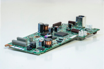 Computer electronic scheme on a white background