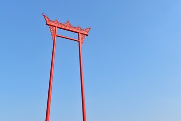 The Giant Swing is one of Bangkok's tourist attractions, Located in front of Wat Suthat.