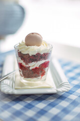 Dessert on the cafe table