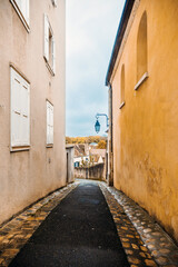 Obraz premium Beautiful Street view of Buildings, Chartres city, France.
