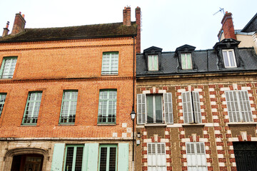 Antique building view in Chartres city, France.