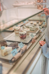 dessert in the window