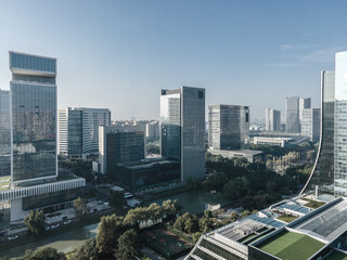 Fototapeta na wymiar Aerial photography of office building of Suzhou East Lake International Financial Center