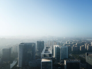 Aerial photography of office building of Suzhou East Lake International Financial Center