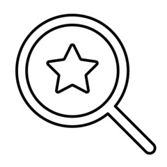 The magnifying glass icon has a star in the middle.