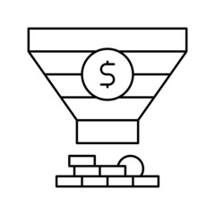 sales funnel line icon vector illustration