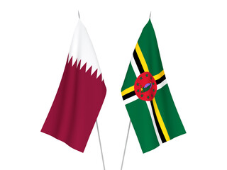 Qatar and Dominica flags