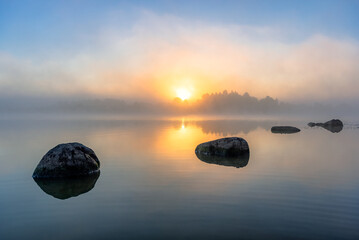 sunrise over the lake