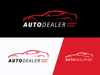 auto dealer cars logo design vector illustration