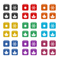 Four seasons icon or logo, color set