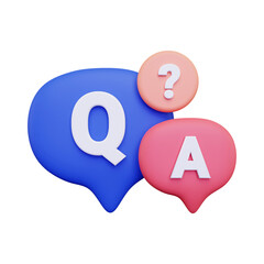 Question and Answer. isolated on a white background. 3d illustration