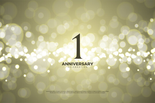 1st anniversary background with number illustration..