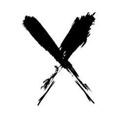  X.Grunge letter X Vector cross sign. Hand drawn X