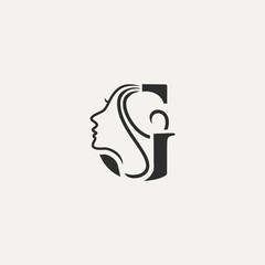 Obraz na płótnie Canvas Letter G Beauty Women Logo