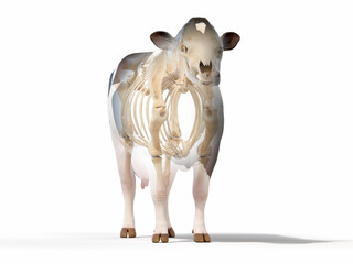 3d rendered illustration of a cows anatomy - the skeleton