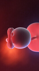 3d rendered illustration of a human fetus  - week 5