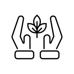 Seed Care Vector Outline Icon Design illustration. Agriculture and Farming Symbol on White background EPS 10 File