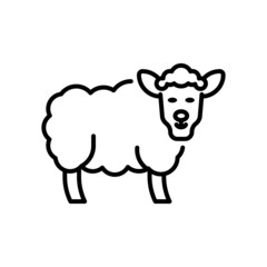 Sheep Vector Outline Icon Design illustration. Agriculture and Farming Symbol on White background EPS 10 File