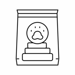 cleaning dog poop in bag line icon vector illustration