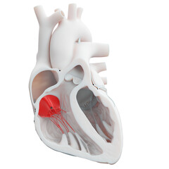 3d rendered illustration of the heart valves - the tricuspid valve