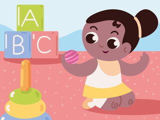 cute toddler girl playing